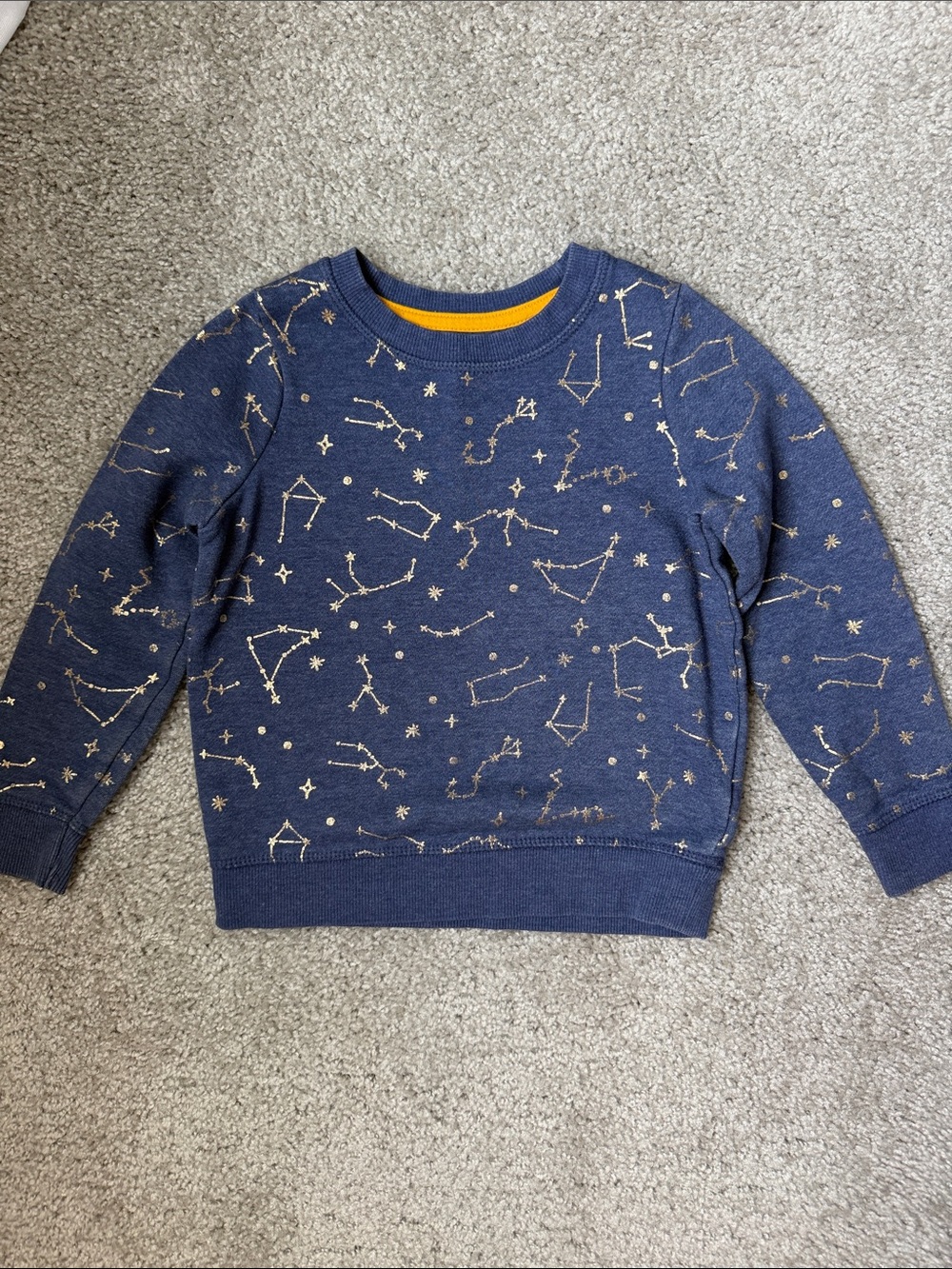 Cat & Jack Navy Sweatshirt with Gold Constellation Print